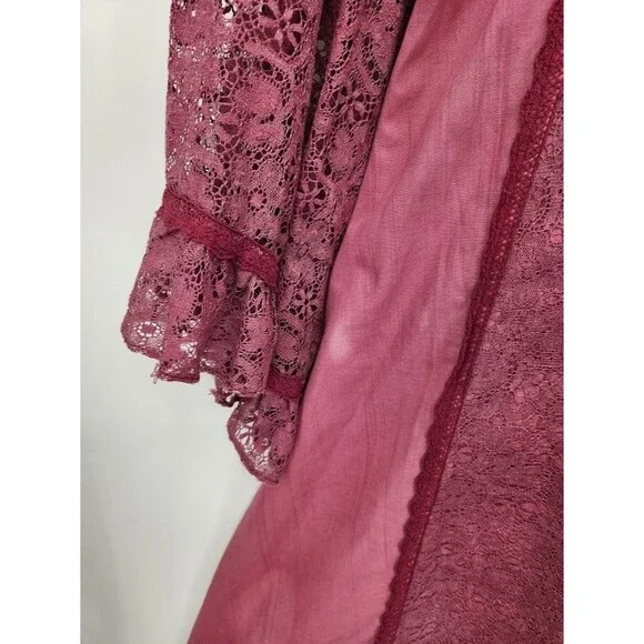 Vintage Gunne Sax Empire Waist Maxi Dress Lace Angel Sleeves Size 7 - Picture 4 of 7